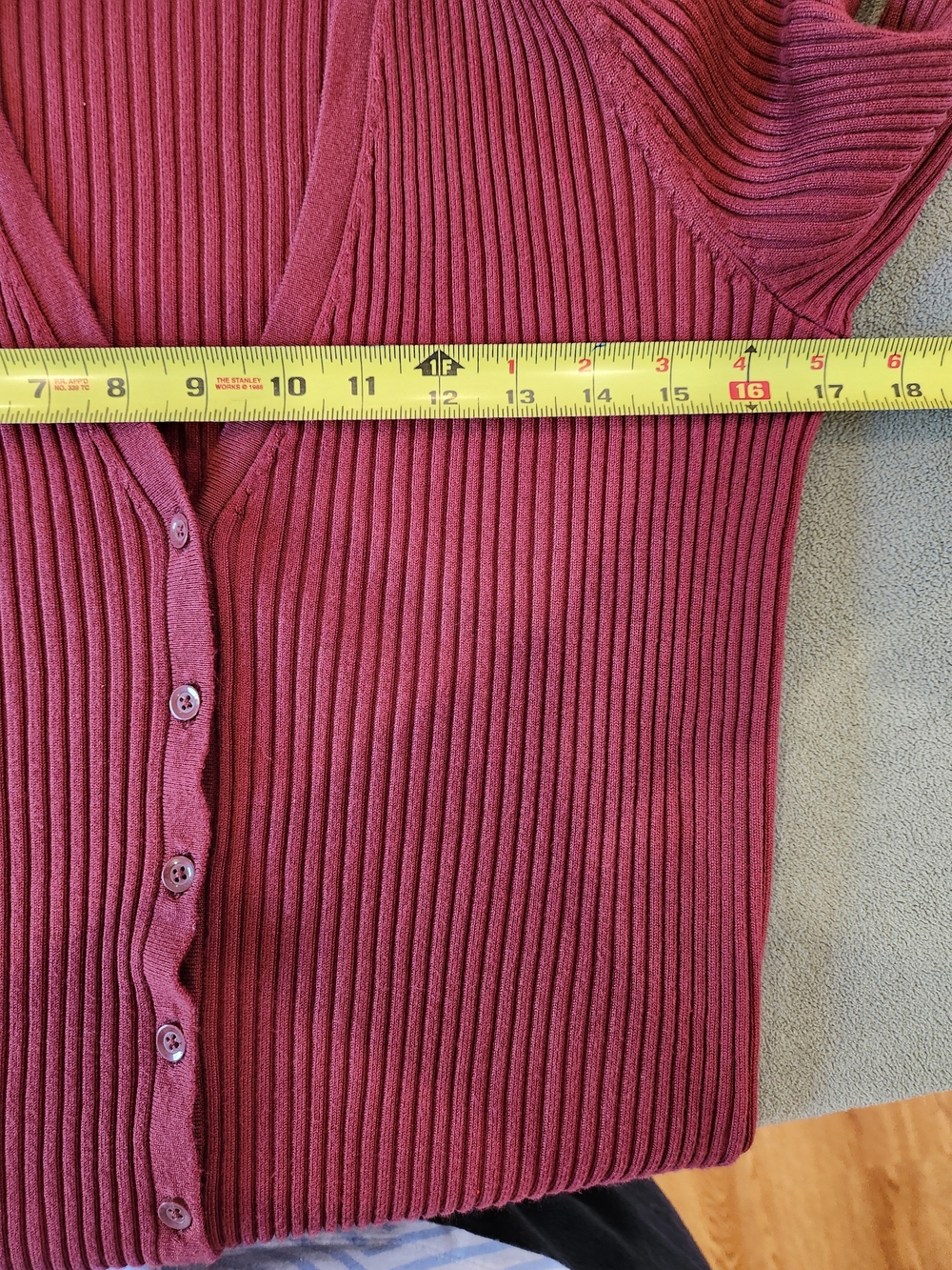 Torrid Ribbed Button-Front Sweater Cardigan - Rust - Picture 7 of 8
